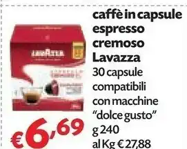 Pam Lavazza Caffè In Capsule Espresso Cremoso offerta