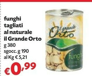 Pam Il grande orto Funghi Tagliati Al Naturale offerta