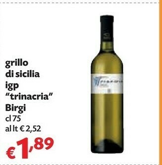 Pam Birgi Grillo Di Sicilia IGP Trinacria offerta
