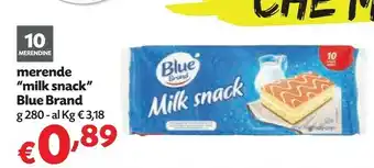 Pam Blue brand Merende Milk Snack offerta