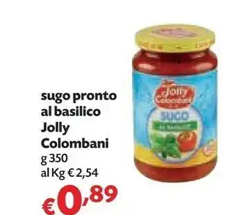 Pam Jolly colombani Sugo Pronto Al Basilico offerta