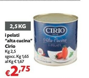 Pam Cirio Cirio - Alta Cucina i Pelati 2500 g(ml) offerta