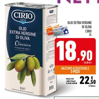Conad Superstore OLIO EXTRA VERGINE DI OLIVA CIRIO 3L offerta