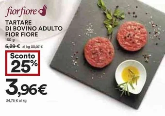 Coop TARTARE DI BOVINO ADULTO FIOR FIORE 160g offerta