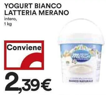 Coop YOGURT BIANCO LATTERIA MERANO intero, 1 kg offerta