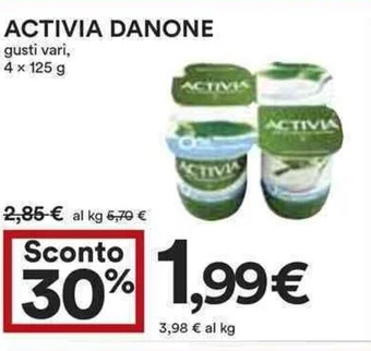 Coop ACTIVIA DANONE gusti vari, 4 x 125g offerta