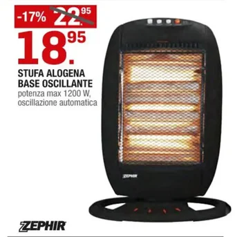 ZEPHIR STUFA ALOGENA BASE OSCILLANTE