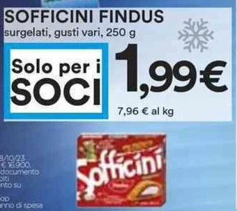 Coop SOFFICINI FINDUS surgelati, gusti vari, 250 g offerta