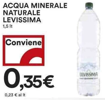 Coop ACQUA MINERALE NATURALE LEVISSIMA 1,5 lt offerta