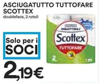 Coop ASCIUGATUTTO TUTTOFARE SCOTTEX doubleface, 2 rotoli offerta