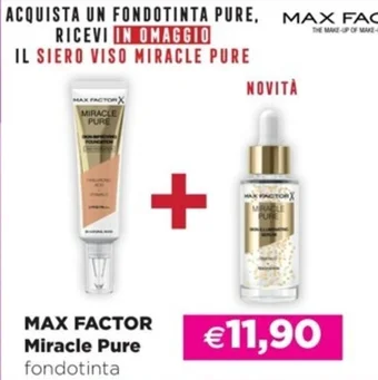 Saponi e profumi MAX FACTOR Miracle Pure fondotinta offerta