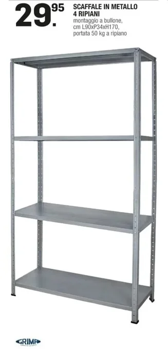 Brico OK SCAFFALE IN METALLO 4 RIPIANI offerta