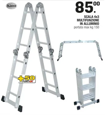 Brico OK SCALA 4x3 MULTIFUNZIONE IN ALLUMINIO portata max kg 150 offerta