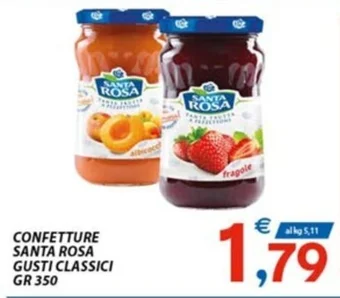 Vivo Supermercati CONFETTURE SANTA ROSA GUSTI CLASSICI GR 350 offerta