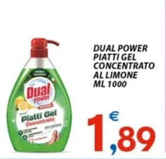 Vivo Supermercati DUAL POWER PIATTI GEL CONCENTRATO AL LIMONE ML 1000 offerta