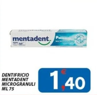 Vivo Supermercati DENTIFRICIO MENTADENT MICROGRANULI ML 75 offerta
