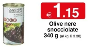 Sì con te Olive nere snocciolate 340 g offerta