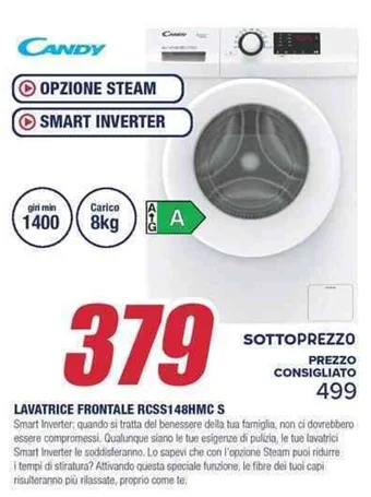 Trony CANDY LAVATRICE FRONTALE RCSS148HMC S offerta