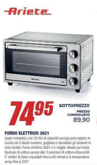 Trony Ariete FORNO ELETTRICO 3921 offerta