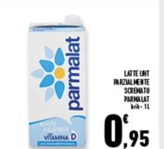 Conad Superstore LATTE UHT PARZIALMENTE SCREMATO PARMALAT brik-1L offerta