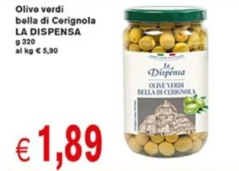 èccoMI Olive verdi bella di Cerignola LA DISPENSA g 320 offerta