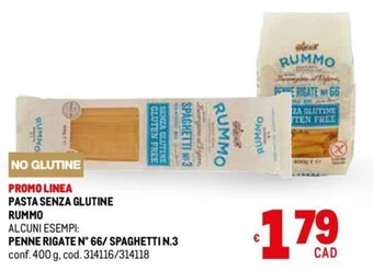 Metro PASTA SENZA GLUTINE RUMMO 400 g offerta