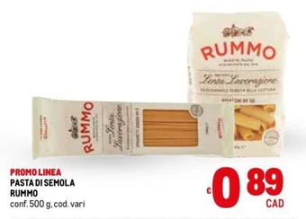 Metro PASTA DI SEMOLA RUMMO conf. 500 g offerta