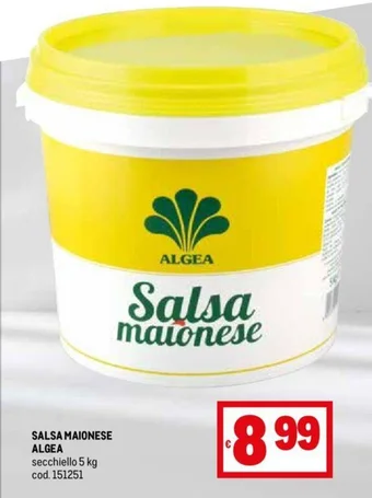 Metro SALSA MAIONESE ALGEA secchiello 5 kg offerta