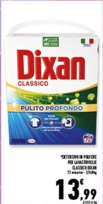 Conad Superstore DETERSIVO IN POLVERE PER LAVASTOVIGLIE CLASSICO DIXAN 72 misurini offerta