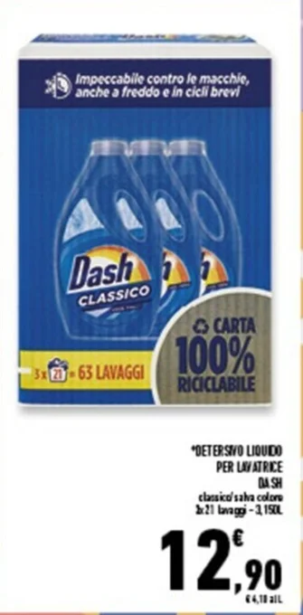 Conad Superstore DETERSIVO LIQUIDO PER LAVATRICE DASH offerta