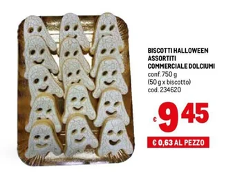 BISCOTTI HALLOWEEN ASSORTITI COMMERCIALE DOLCIUMI conf. 750 g
