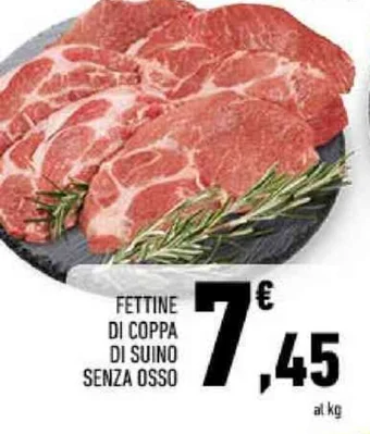 Conad FETTINE DI COPPA DI SUINO SENZA OSSO offerta