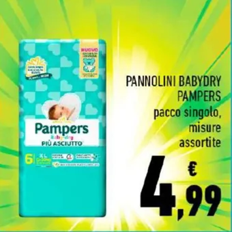 Conad PANNOLINI BABYDRY PAMPERS pacco singolo, misure assortite offerta