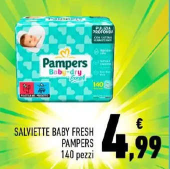 Conad SALVIETTE BABY FRESH PAMPERS 140 pezzi offerta