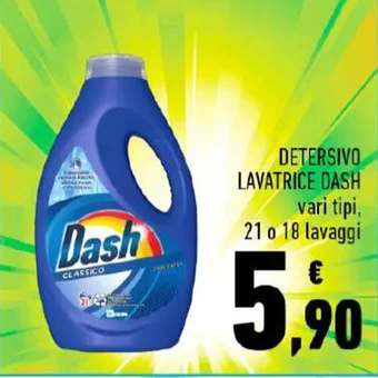 Conad DETERSIVO LAVATRICE DASH vari tipi, 21 o 18 lavaggi offerta