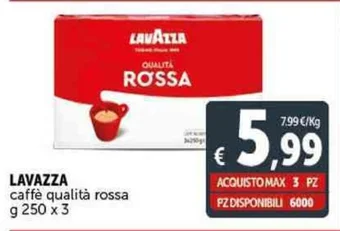 Deco Supermercati LAVAZZA caffè qualità rossa g 250 x 3 offerta