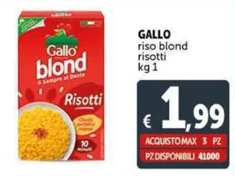 Deco Supermercati GALLO riso blond risotti kg 1 offerta