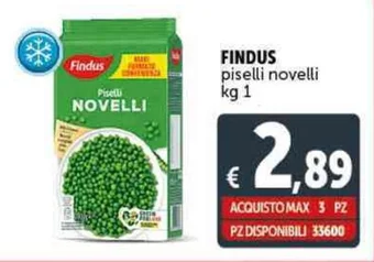 Deco Supermercati FINDUS piselli novelli kg 1 offerta