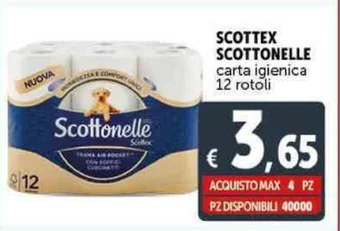 Deco Supermercati SCOTTEX SCOTTONELLE carta igienica 12 rotoli offerta