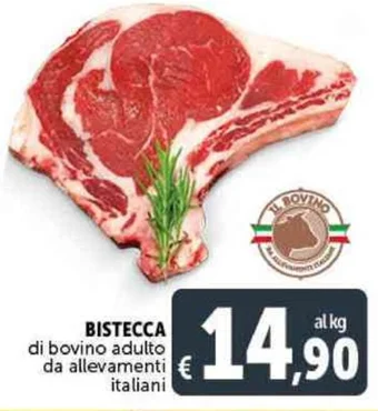 BISTECCA di bovino adulto da allevamenti italiani