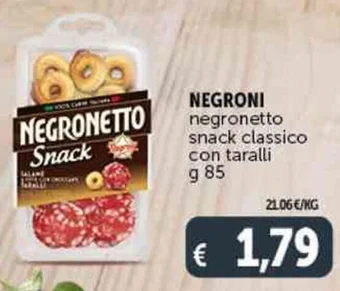 Deco Supermercati NEGRONI negronetto snack classico con taralli g 85 offerta