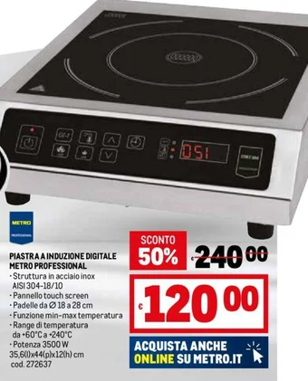 Metro PIASTRA A INDUZIONE DIGITALE METRO PROFESSIONAL offerta