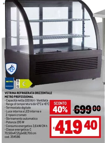 Metro VETRINA REFRIGERATA ORIZZONTALE METRO PROFESSIONAL offerta