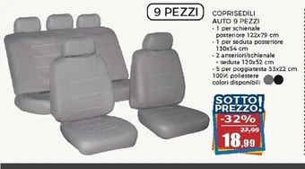 Happy Casa Coprisedili auto 9 pezzi offerta