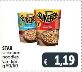 Deco Supermercati STAR saikebon noodles vari tipi g 59/60 offerta