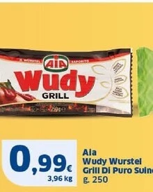Sigma Aia wudy wurstel grill di puro suino offerta