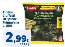 Sigma Findus ciuffetti di spinaci primavera offerta