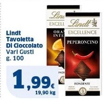 Sigma Lindt tavoletta di cioccolato offerta
