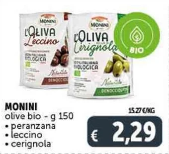 Deco Supermercati MONINI olive bio - g 150 offerta
