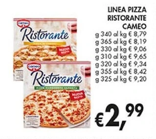 Coal Cameo linea pizza ristorante offerta
